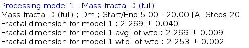 Fractal dimension calculations report without Rg/Dm or Ds